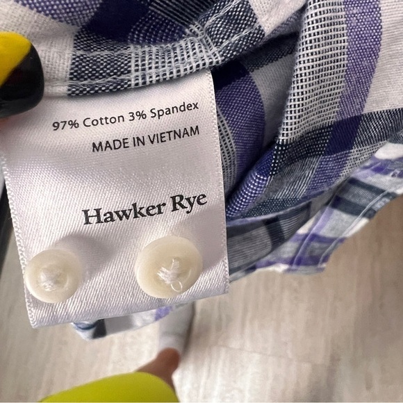 Hawker Rye casual button up shirt purple plaid soft XXL short - Picture 8 of 9